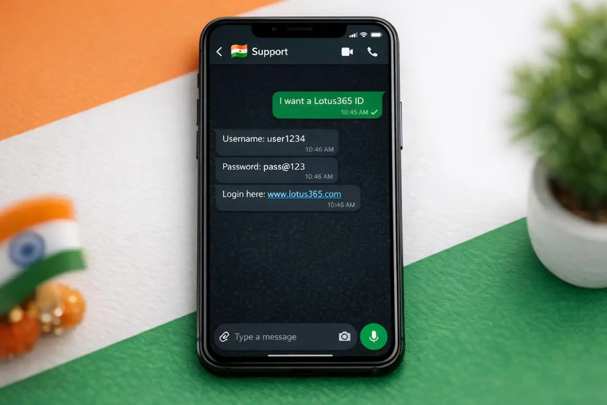 Lotus365 ID activation flow on Lotus365app.biz — WhatsApp registration to first bet in minutes